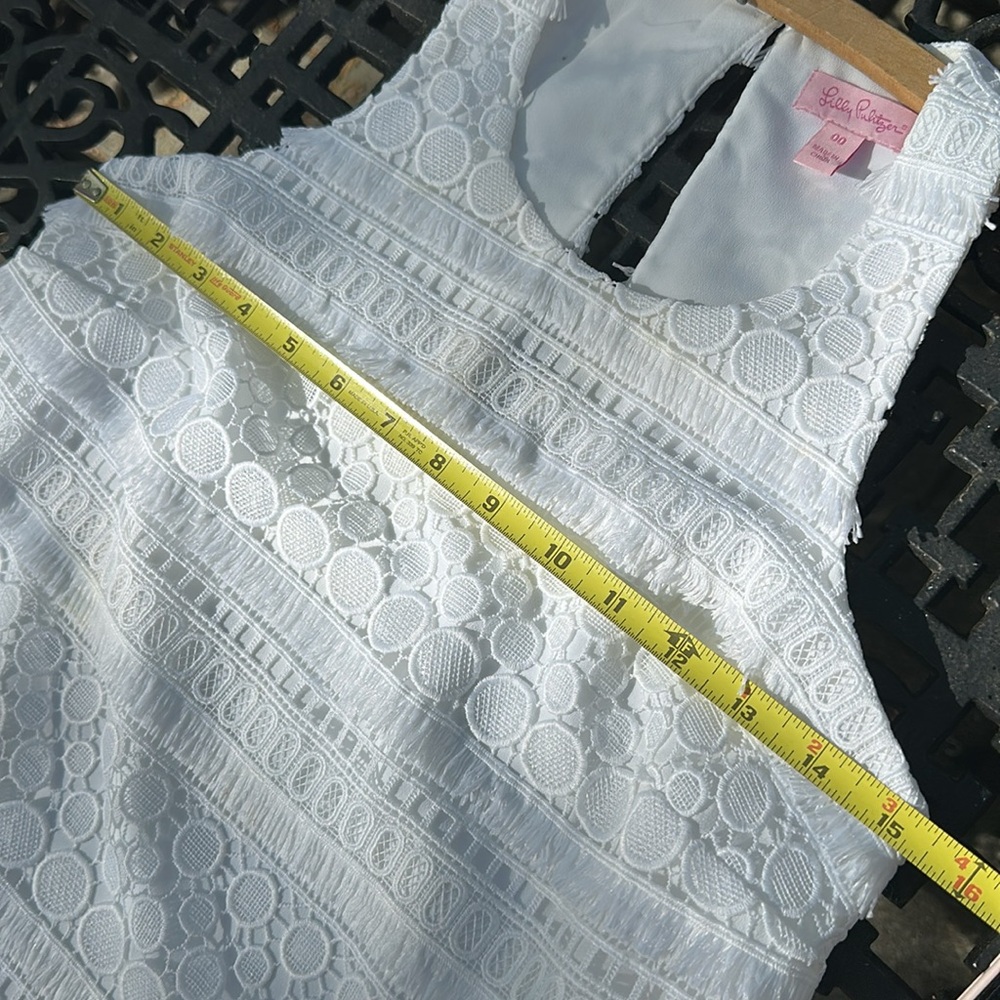 Lilly Pulitzer Anette Shift Dress Bubble Fringe Lace Sleeveless Lined - Picture 6 of 7